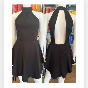 Elegant Black Halter Dress